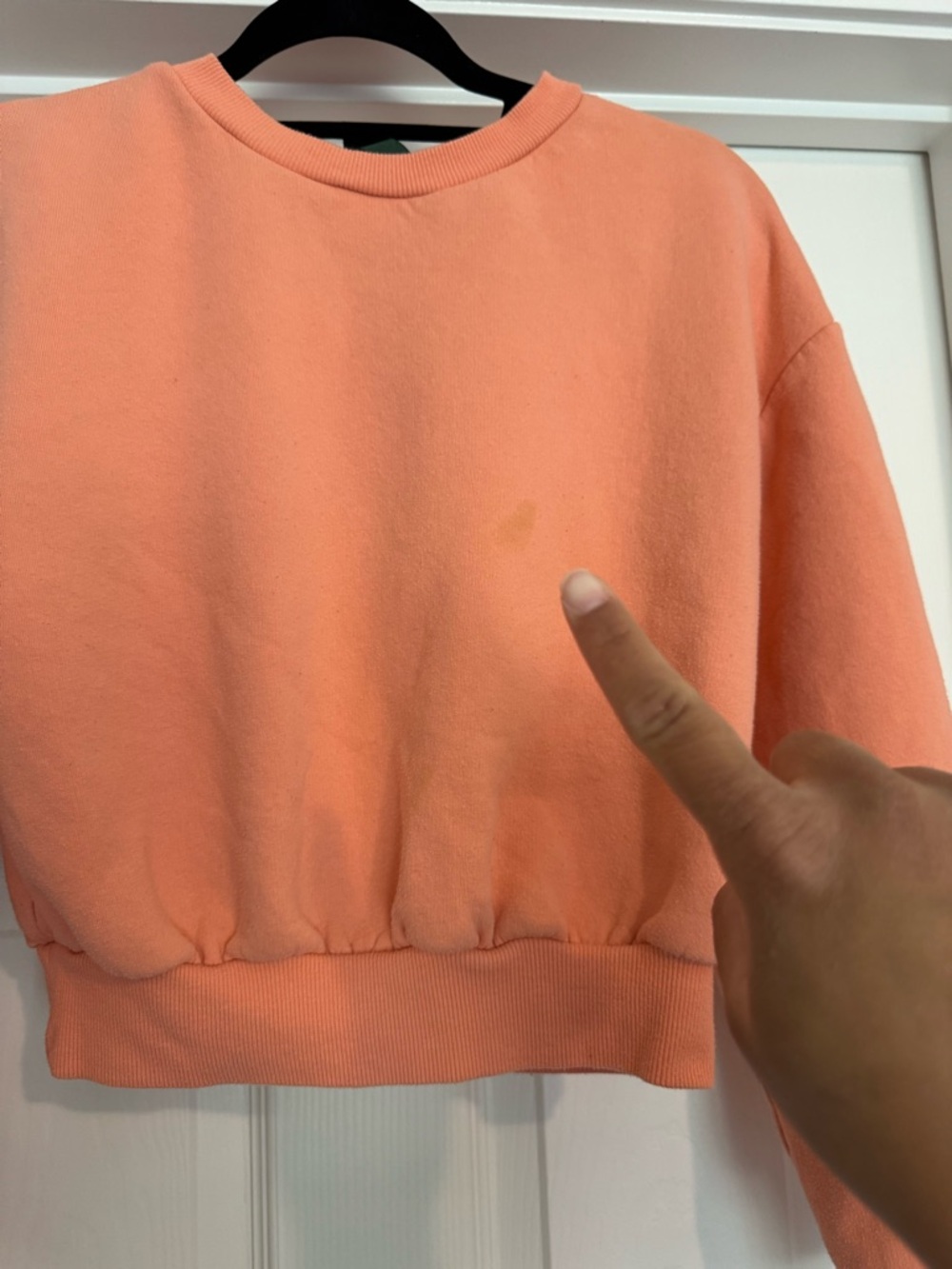 Peach Cropped Crewneck Sweatshirt
